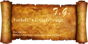 Turbéki Györgyi névjegykártya